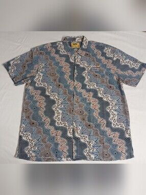 Men’s Bamboo Dreaming 3XL Shirt Abstract Tribal Art Button Up